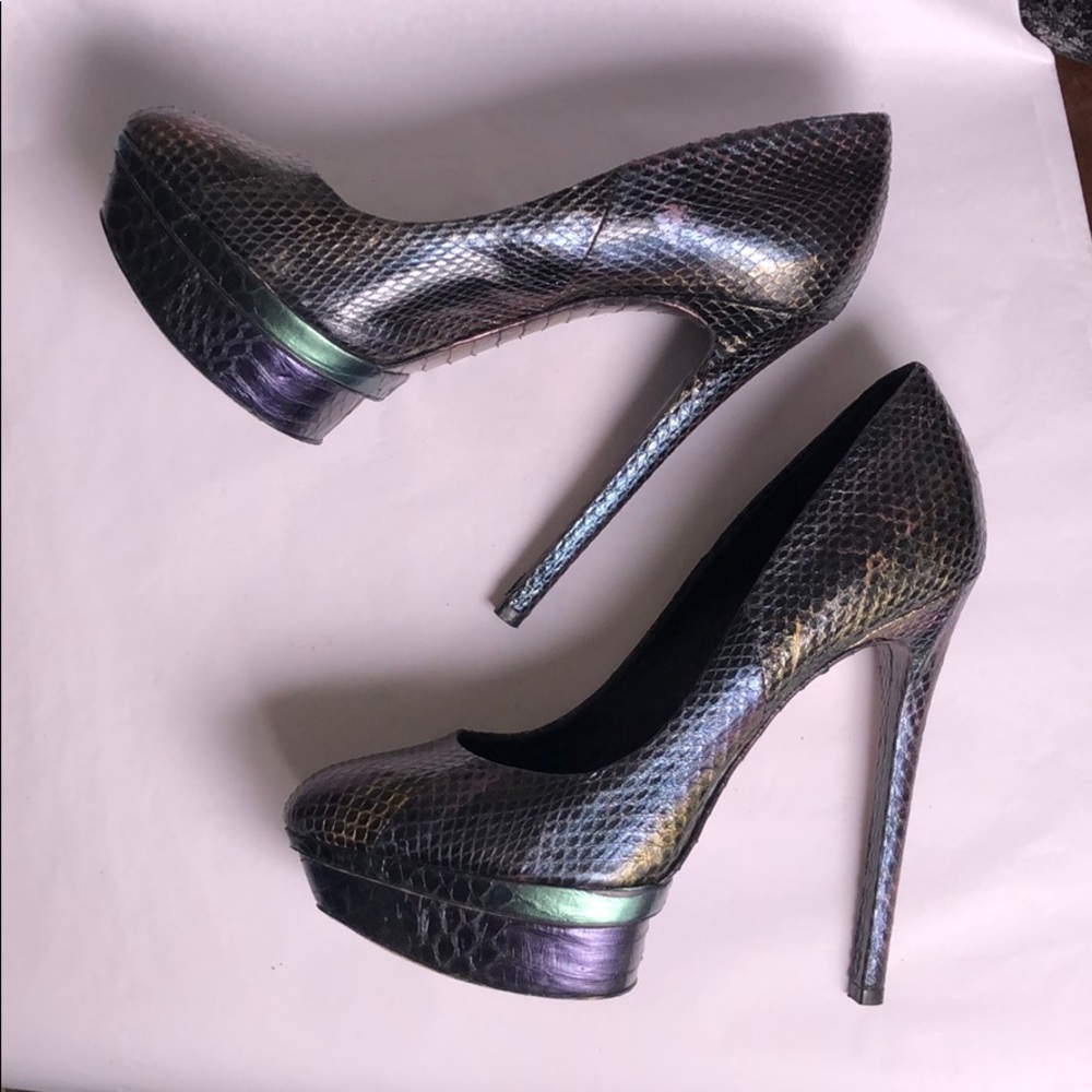 Brian Atwood Rainbow Python Platform Pumps Exotic - image 7